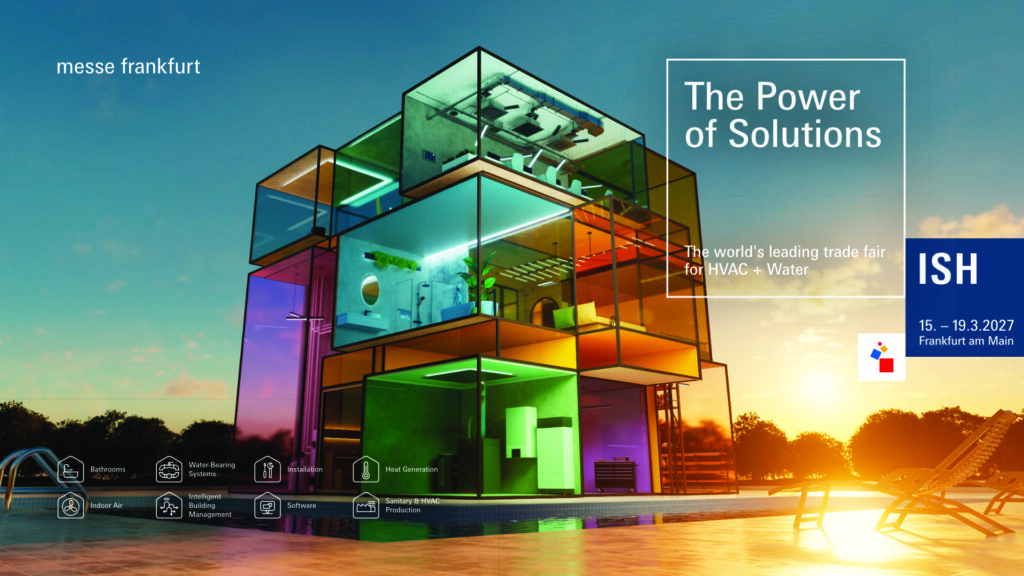 ISH Frankfurt 2027 promotional artwork featuring The Power of Solutions
